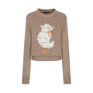 [올리브데올리브]고양이 포인트 라운드 니트 풀오버 OK5WPA80