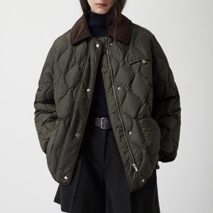 [쥬크]코듀로이 배색 퀄팅 경량 패딩 (Z254PSG181)