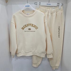 [에꼴리에]노기모 레터링 셋업 맨투맨 상,하세트(23D07830795)_U