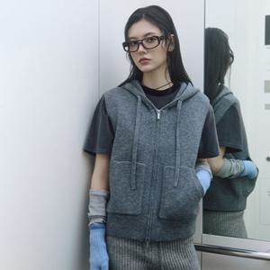 [LAP] 랩 후드집업 니트 베스트 겨울 조끼 (AR4KVA61)