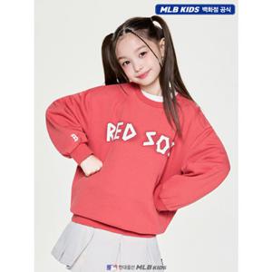 [MLB키즈US] (7AMTB1556-43RDL) 스트릿 베이직 로고 테이프 아트웍 기모 맨투맨 아동맨투맨 키즈맨투맨