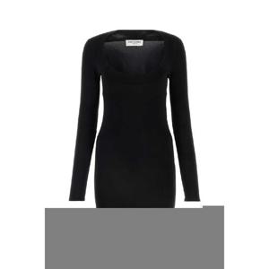 24SS 생로랑 블랙 stretch viscose blend 드레스 782641Y76EO1000