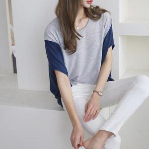 빅사이즈 503 소프트배색가오리반팔 DILE028