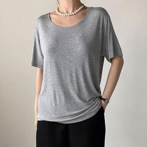 빅사이즈 505 엘라스틱실키핏티셔츠 DRAU530