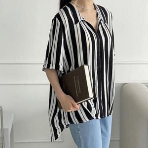 빅사이즈 506 브이오픈언발블라우스 DIRP455