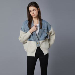 [GGPX] 데님 배색 컬러믹스 보카시 니트 가디건 (GOBKG025F)