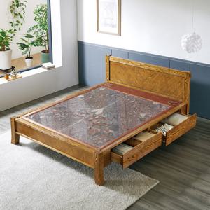 [보루네오] 칠보석 온돌침대 (퀸,서랍) IGC012