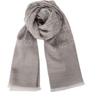 구찌 165904 3G646 9500 자카드 GG 울 실크 투톤 스카프 베이지