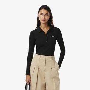 라코스테 공식 여성 립조직 긴팔 폴로 셔츠 DF5281-55N 031