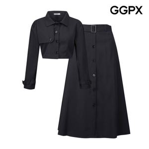 [지지피엑스]하객룩 트렌치 크롭 자켓 투피스 GP9ST003F