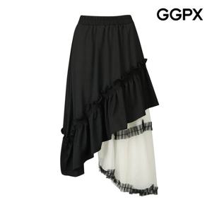 [지지피엑스]투톤 언밸런스 샤 스커트 GP9SK010F