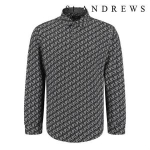 세인트앤드류스  (811E3TSA25) 남성 로고 패턴 자카드 긴팔티셔츠