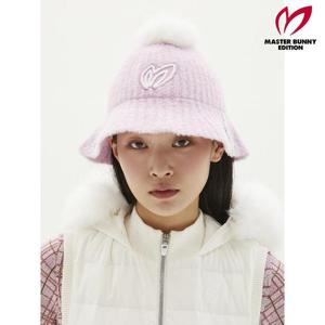 마스터바니  (421C4CP676) 여성 퍼 방울 로고 니트 버킷햇