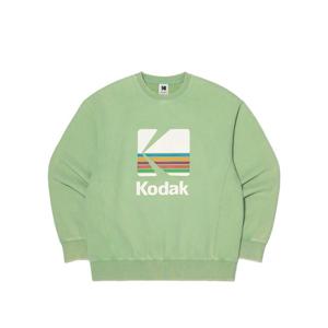 코닥 레인보우 세미오버핏 스노우워싱 기모 맨투맨 BB K4423LFSR1 GRN NVY PNK