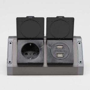 BIS 빌트인 가구 코너 콘센트 블랙커버 BIB-201 다크그레이 부품 소모품 자재 파츠