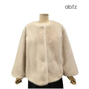 [에이비에프지]라운드넥 보아퍼 9부 퍼 재킷 APZ4FFF8K