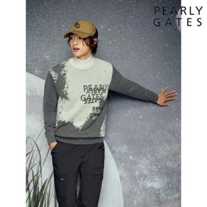 파리게이츠 (511D4SR621) 남성 캐시미어 믹스 배색 레터링 니트