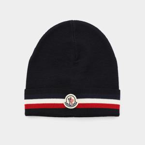 몽클레어 패치로고 삼선라인 울 공용 비니 3B00076 A9575 742