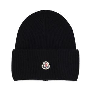 몽클레어 25FW 블랙 로고 패치 울 비니 3B00032 M1241 999