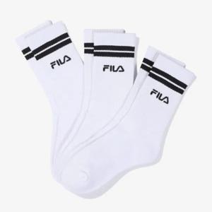 휠라양말 GQT FS3SCG3360X-WHI Essential 스포츠장목 3번들