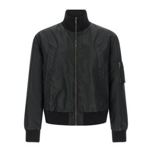 MM6메종마르지엘라 화이트 스티치 라인 리브 봄버 재킷 SH0AM00