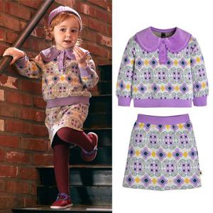 [모이몰른]유아 로렌 카라 맨투맨 스커트 상하복 M234STG46P