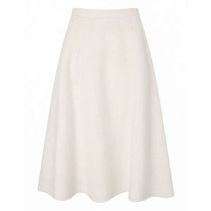 질스튜어트 뉴욕 여성 25FW 베이지 멜란지 울캐시미어혼방 플레어스커트 JSSK5D300I1