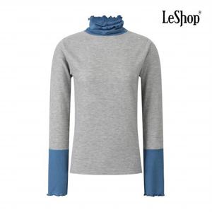 [르샵] 투톤 웨이브 하이넥 티셔츠 (BPBTS014A)