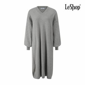 [르샵] V넥 퍼프 소매 플레인 니트 원피스 (BPBOP002A)