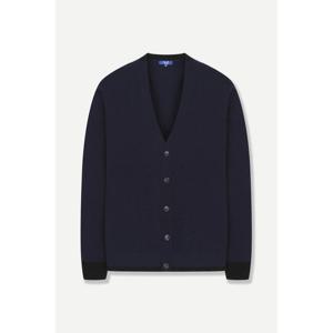 [예작] 배색 V넥 버튼 니트 가디건 EWCD454