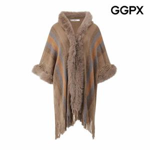 [GGPX] 후드퍼 트리밍 보헤미안 판초 (GPBKG034F)