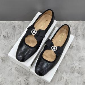 [탠디]여성 리본 장식 스퀘어토 플랫 X2HS50DH09 G-BLACK 3SD JJ