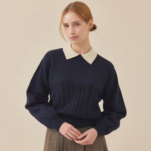 [매긴]더블 니팅 볼륨 슬리브 니트_PBMF5W1KT2331