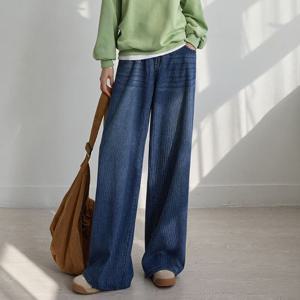 [나크21] 스트라이프 기모데님 밴딩팬츠 DM54-P-23