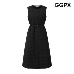 [지지피엑스]사각 누빔 하트 벨트 패딩 원피스 GPBOP016F