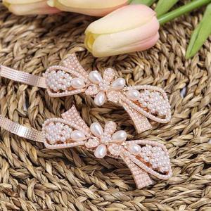 진주 바레트 자동핀 여섯꽃잎 리본 헤어핀 머리핀 고정핀 포인트핀 머리장식