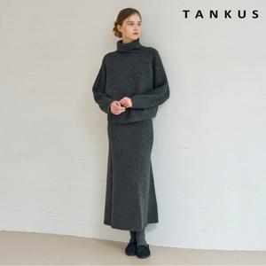 [탱커스]루즈핏 하프넥 니트 롱 스커트 셋업 원피스 (TX4OP015L0)