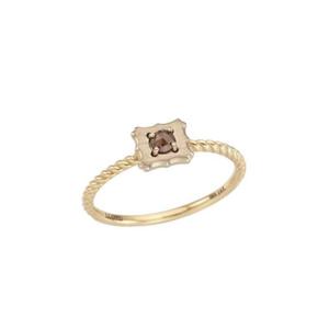 로이드 엔틱 스퀘어 프레임 러프다이아 14K 골드 반지 LRF19014D