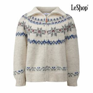 [르샵] 눈꽃 노르딕 레더 지퍼 가디건 (BPBKC018A)