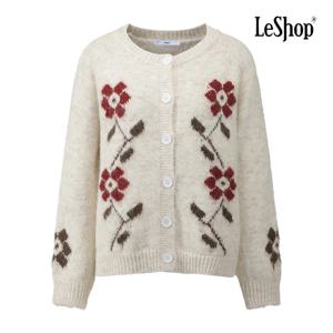 [르샵]레드 플라워 버튼 니트 가디건 BPBKC017A