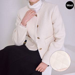 [모리스커밍홈] 노카라 울 테리 자켓(누빔안감)_M2512JK060D