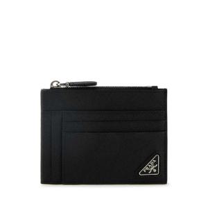 PRADA Black leather card holder 2MC067QHH F0002