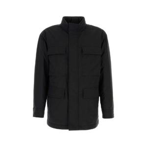 SALVATORE FERRAGAMO Black wool blend padded jacket 144852785752 NERNERWHIMUL