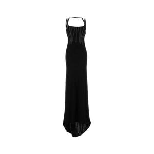 DSQUARED Black crepe long dress S72CV0670S24588 900