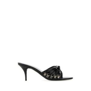 BALENCIAGA 블랙 가죽 카골 뮬 785784WAD4E 1081