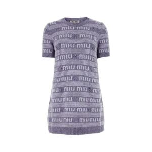 MIU MIU 자수 울 혼방 미니 스웨터 드레스 MMA806S232138E F0230