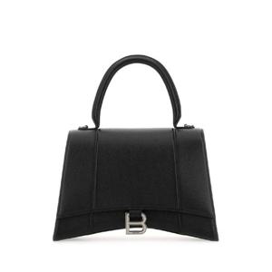 BALENCIAGA 블랙 가죽 아워글래스 핸드백 6196681IZHY 1000