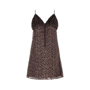 SAINT LAURENT 투톤 벨벳 미니 드레스 665640Y5F69 5242