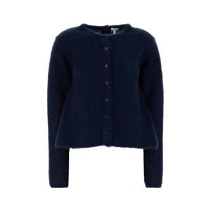 LOEWE Navy blue stretch mohair blend cardigan S540Y16K91 NAVYBLUE
