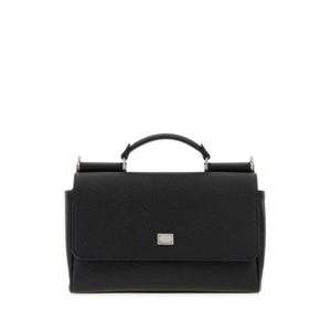 DOLCE  GABBANA Black leather Sicily handbag BM2516BG065 80999
